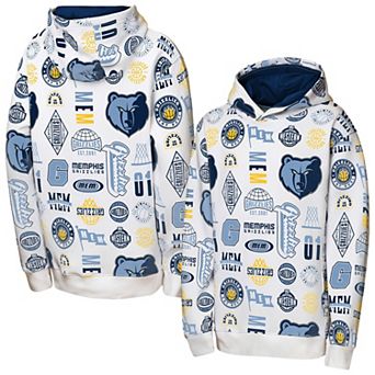 Youth Outerstuff White Memphis Grizzlies 3-and-D Allover Hoodie