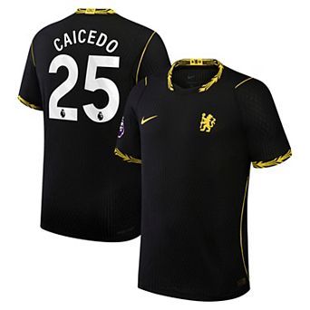 Men's Nike Mois̩s Caicedo Black Chelsea 2026/27 Away Match Authentic Jersey
