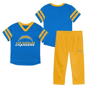 Toddler Outerstuff Powder Blue/Gold Los Angeles Chargers Red Zone Jersey Top & Pants Set