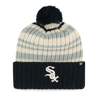 Youth '47 Black Chicago White Sox Snow Fort Cuffed Knit Hat with Pom