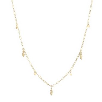 Women's LUV AJ Gold Philadelphia Eagles Star & Heart Charm Logo Necklace