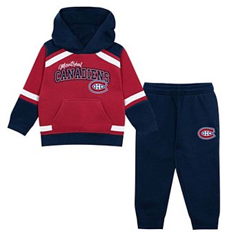 Toddler Outerstuff Red/Navy Montreal Canadiens Ice Explorer Hoodie & Pants Set