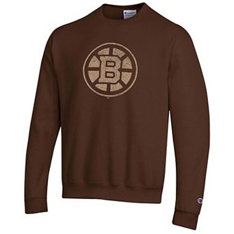 Men's Champion Brown Boston Bruins Eco Powerblend Sweatshirt