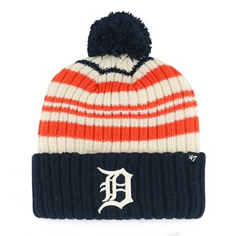 Youth '47 Navy Detroit Tigers Snow Fort Cuffed Knit Hat with Pom