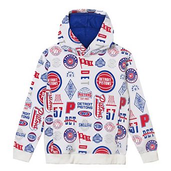 Preschool Outerstuff White Detroit Pistons 3-and-D Allover Hoodie