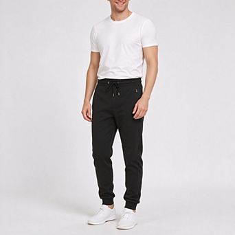 Men's Fleece-Lined Jogger Pants with Drawstring Waist and Zippered Pockets