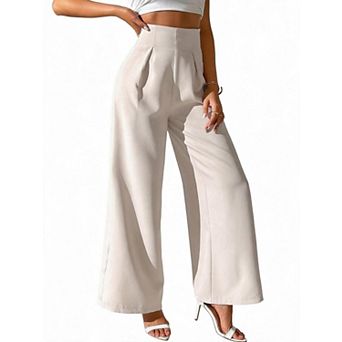 Women's High Waist Drape Wide Leg Suit Pants Formal Trousers