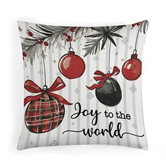 Throw Pillow Covers, Watercolor Christmas Ornament Print Print Cushion Case for Office Decor