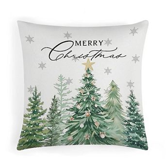 1 pc Soft Decorative Pillow Covers, Christmas Print Cushion Case for Indoor Decor