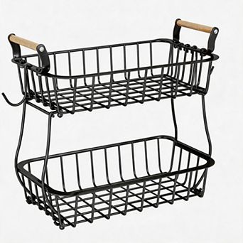Splendid Frame 2 tier Fruit Basket with 2 Banana Hangers