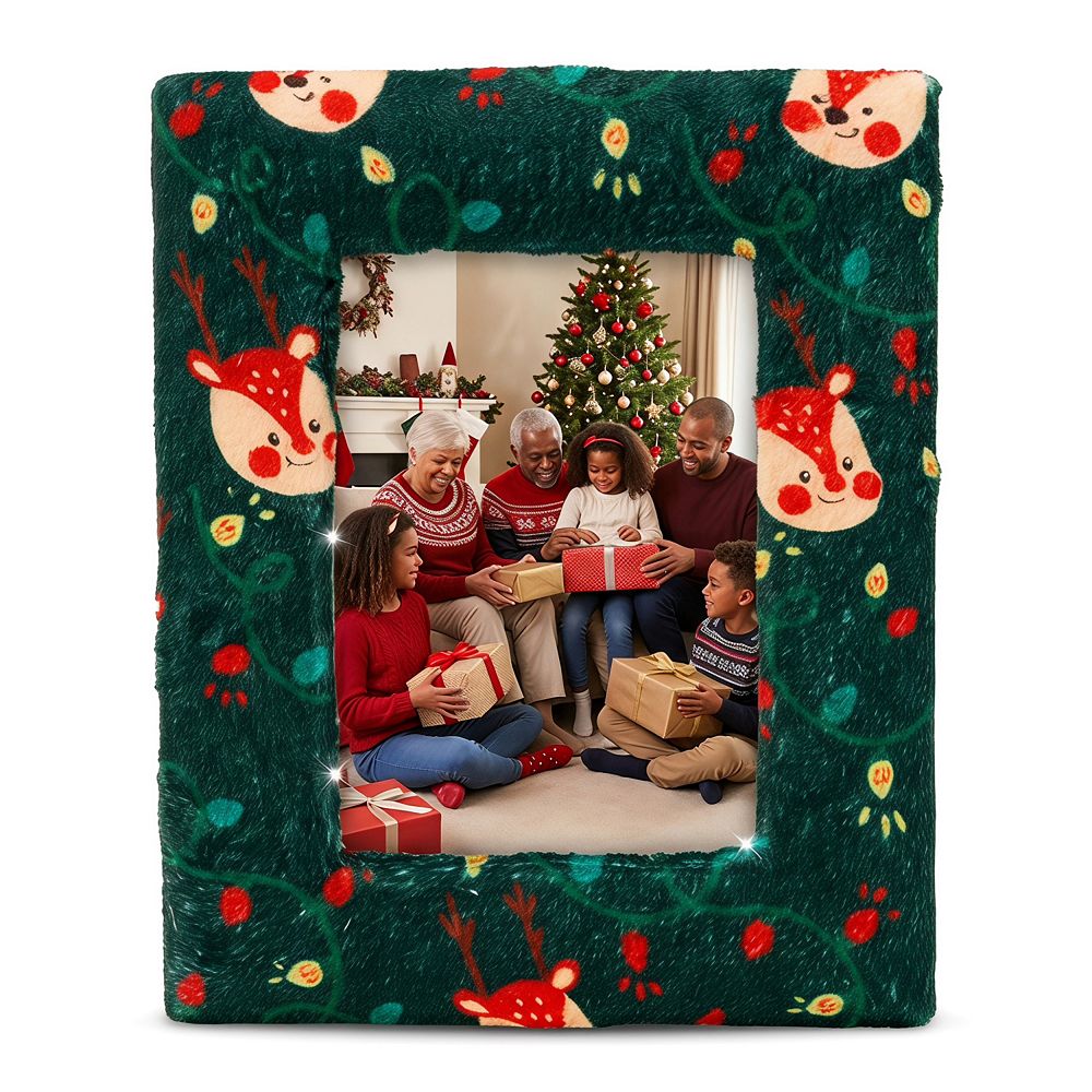 Plush Furry Picture Frame Cozy Holiday Photo Frame for Tabletop Wall ...