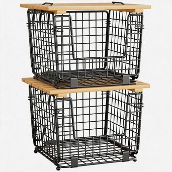 Splendid Frame Wire Storage Basket for Kitchen Pantry
