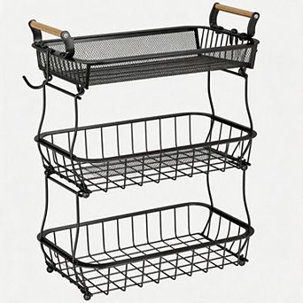 Splendid Frame 3 tier Fruit Basket with 2 Banana Hangers