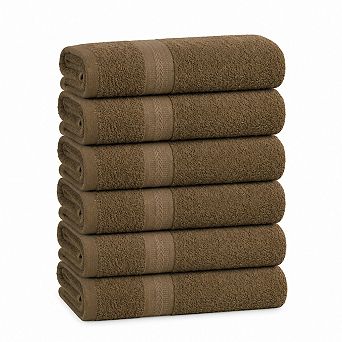 Set of 6 Cotton Bath Towels Soft Quick Dry Absorbent Multi Purpose