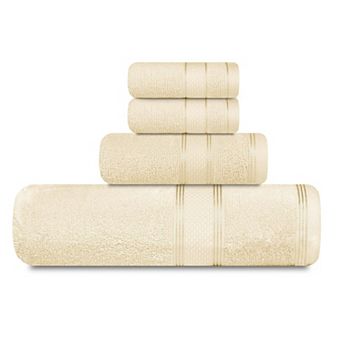 Set of 4 Premium Cotton Bath Towel Set Soft Absorbent Durable Everyday Use