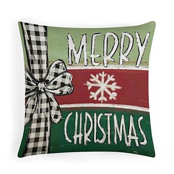 Throw Pillow Covers, Soft Rustic Merry Christmas Snowflake Throw Pillow Cases for Farmhouse Decor