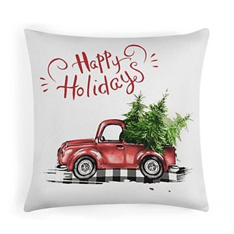 Vintage Red Christmas Truck Throw Pillow Cases, Soft Decorative Throw Pillow Covers for Farmhouse