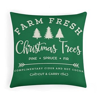1 pc Soft Throw Pillow Covers, Rustic Christmas Trees Print Cushion Case for Chair Decor