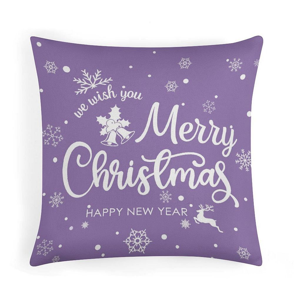 1pc Soft Pillow Covers, Purple Christmas Snowflake Pattern Print ...