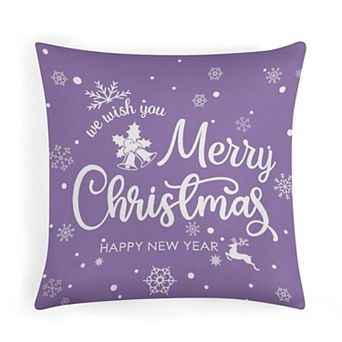 1 pc Soft Pillow Covers, Purple Christmas Snowflake Pattern Print Cushion Case for Sofa Decor
