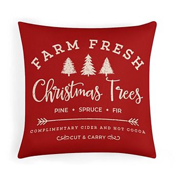 Throw Pillow Covers, Rustic Christmas Trees Print Print Cushion Case for Couch Decor