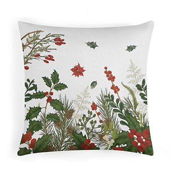 Vintage Christmas Botanical Decorative Pillow Covers, Soft Throw Pillow Covers for Car