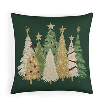 Whimsical Festive Christmas Trees Throw Pillow Cases, Soft Velvet Pillow Cases for Home