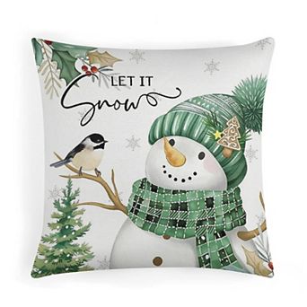 1 pc Soft Decorative Pillow Covers, Christmas Print Cushion Case for Bench Decor