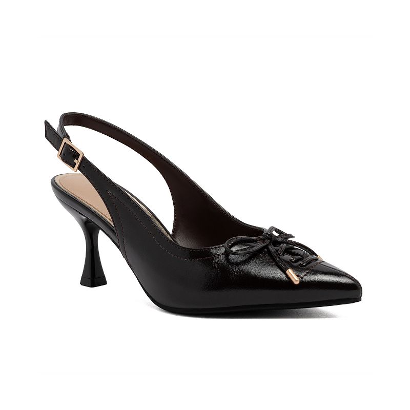 sugar Dazzy Lace Women's Closed Toe Slingback Dress Pumps