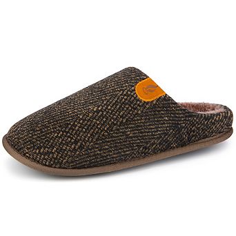 Men's Warm Lined Open-Back Slip on Mules House Slippers