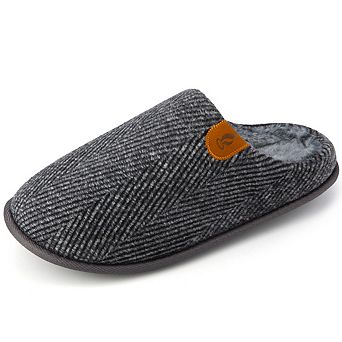 Men's Warm Lined Open-Back Slip on Mules House Slippers