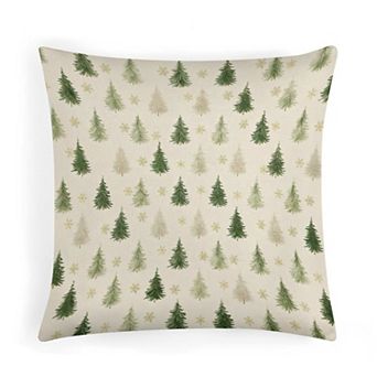 Pillow Cases, Soft Watercolor Christmas Tree Decorative Pillow Covers for Bench Decor