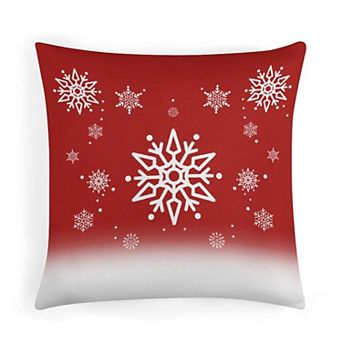 Red Christmas Snowflake Decorative Pillow Covers, Soft Throw Pillow Cases for Living Room