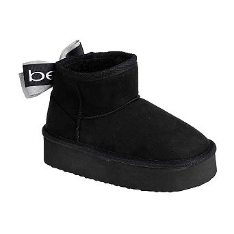 bebe Girl's Slanted Winter Boots with Back Bow