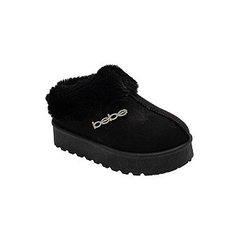 bebe Girl's Platform Winter Boots with Faux Fur Trim and Slip-On Design