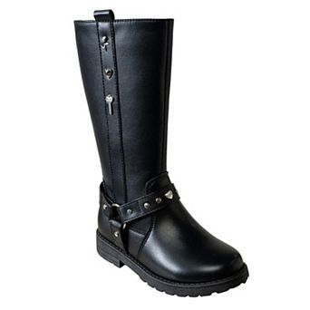 Bebe Girl's Tall Rider Boot with Charms and Studs
