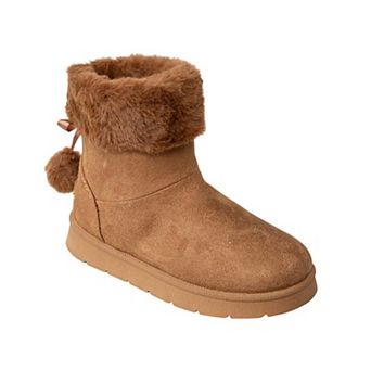 Bebe Girls Cozy Boot with Bow and Pom Details