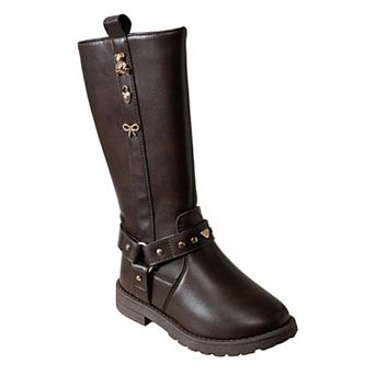 Bebe Girl's Rider Boot with Metallic Charms and Studs