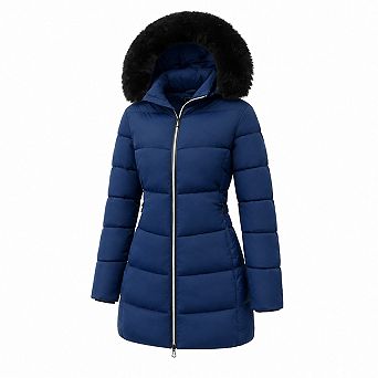 Women's Warm Winter Puffer Jacket Removable Hood Windproof Lightweight Down Coat
