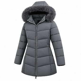 Women's Plus Size Winter Waterproof Down Alternative Coat Windproof Warm Pockets