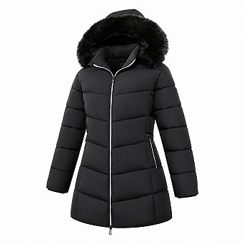 Women's Plus Size Winter Waterproof Down Alternative Coat Windproof Hooded