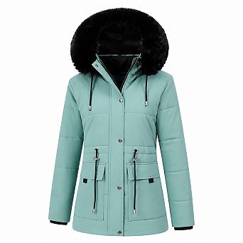 Women's Warm Winter Puffer Coat Fleece Lined Thicken Down Jacket