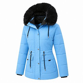 Women's Warm Winter Puffer Coat Fleece Lined Thicken Down Jacket
