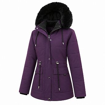 Women's Warm Winter Puffer Coat Fleece Lined Thicken Down Jacket