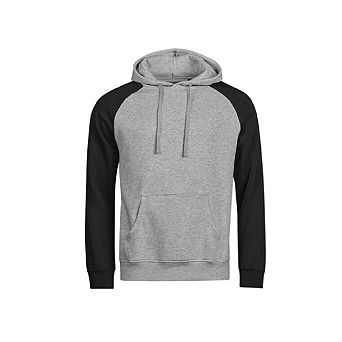Tee Jays Mens Unlabeled Two Tone Relaxed Fit Raglan Hoodie