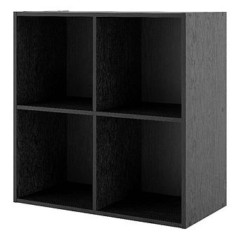 Stackable 4-Cube Storage Organizer Wood Bookcase for Dorm Home Office Organization