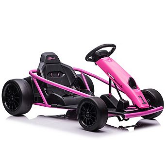 24V Electric Go Kart with Dual 300W Motors Drifting Ride On Racing Car for Kids Ages 8 to 12
