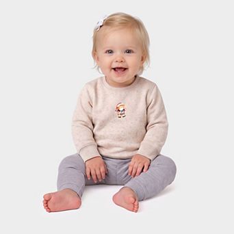 Watercolor Bear Scarf - Infant Crew Fleece Sweatshirt