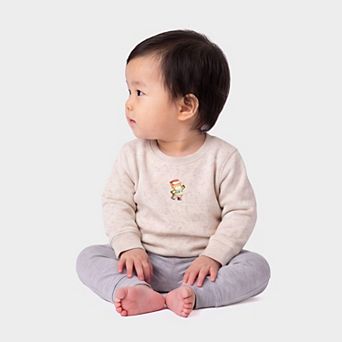 Watercolor Bear Green Sweater - Infant Crew Fleece Sweatshirt