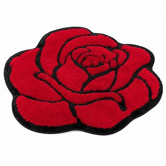 Rose Pattern Bath Mat Ultra Soft Non Slip Absorbent Rug